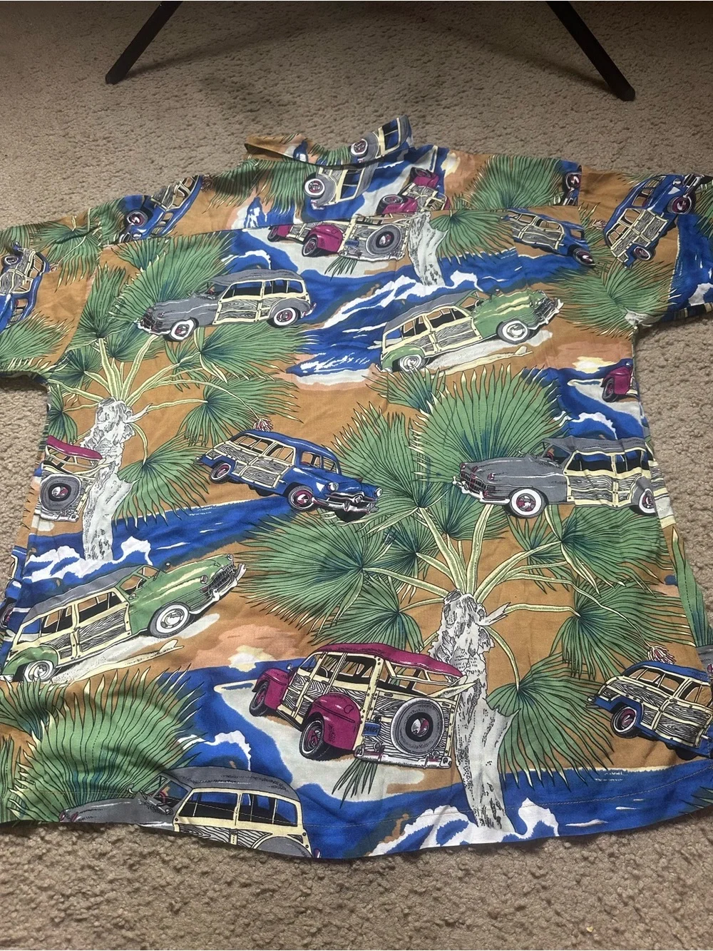 Tropical Print Short-Sleeve Shirt - PACIFIC BLUE USA brand  2XL